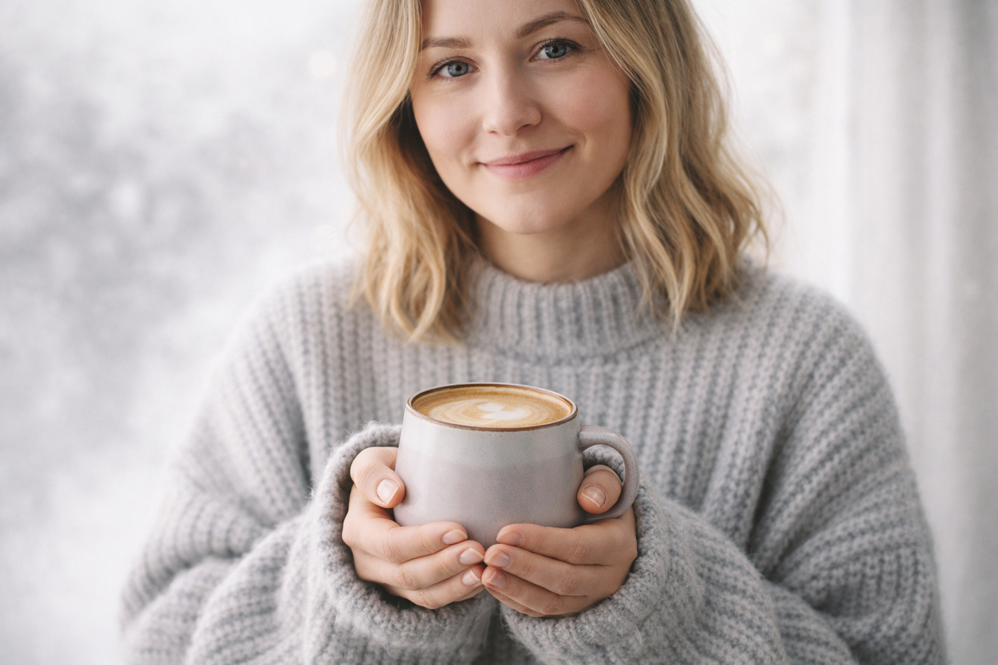 Ava Nord Rose Sand 16 oz ceramic mug detail