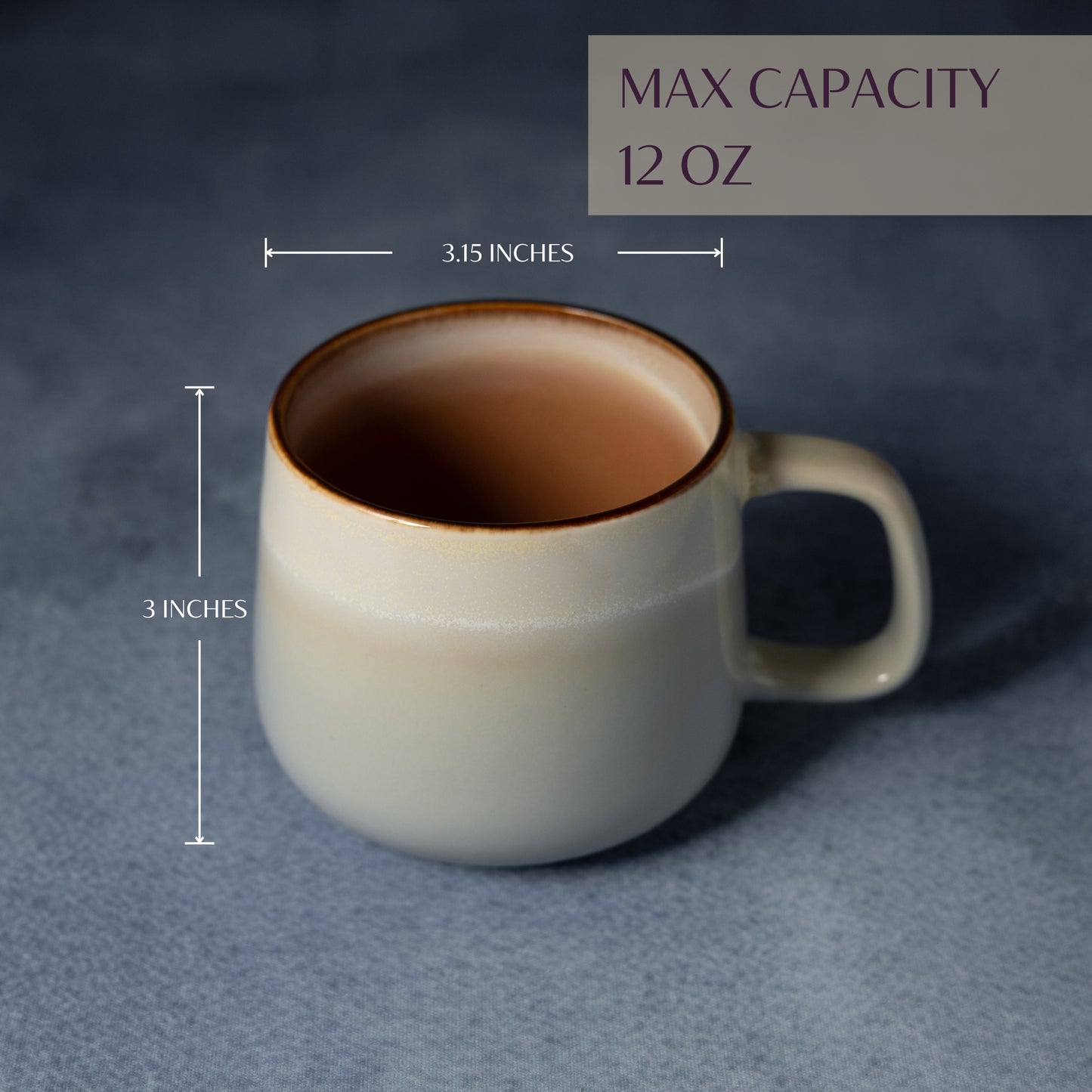 Ava Nord Ceramic Coffee Mugs Set of 4, 12 oz