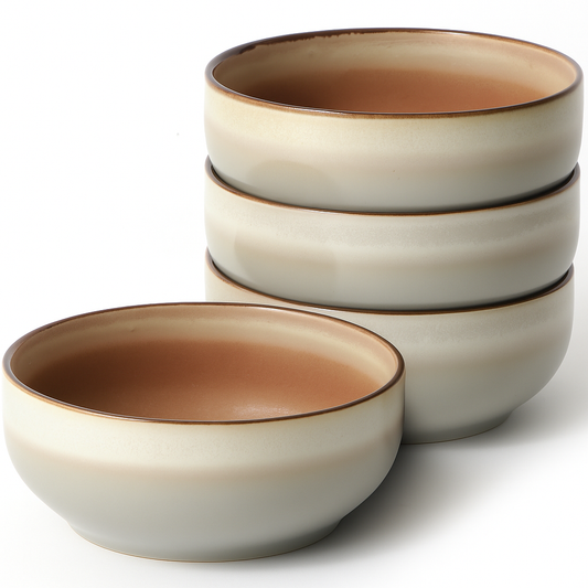 Ceramic Cereal Bowls Set of 4, 21 oz