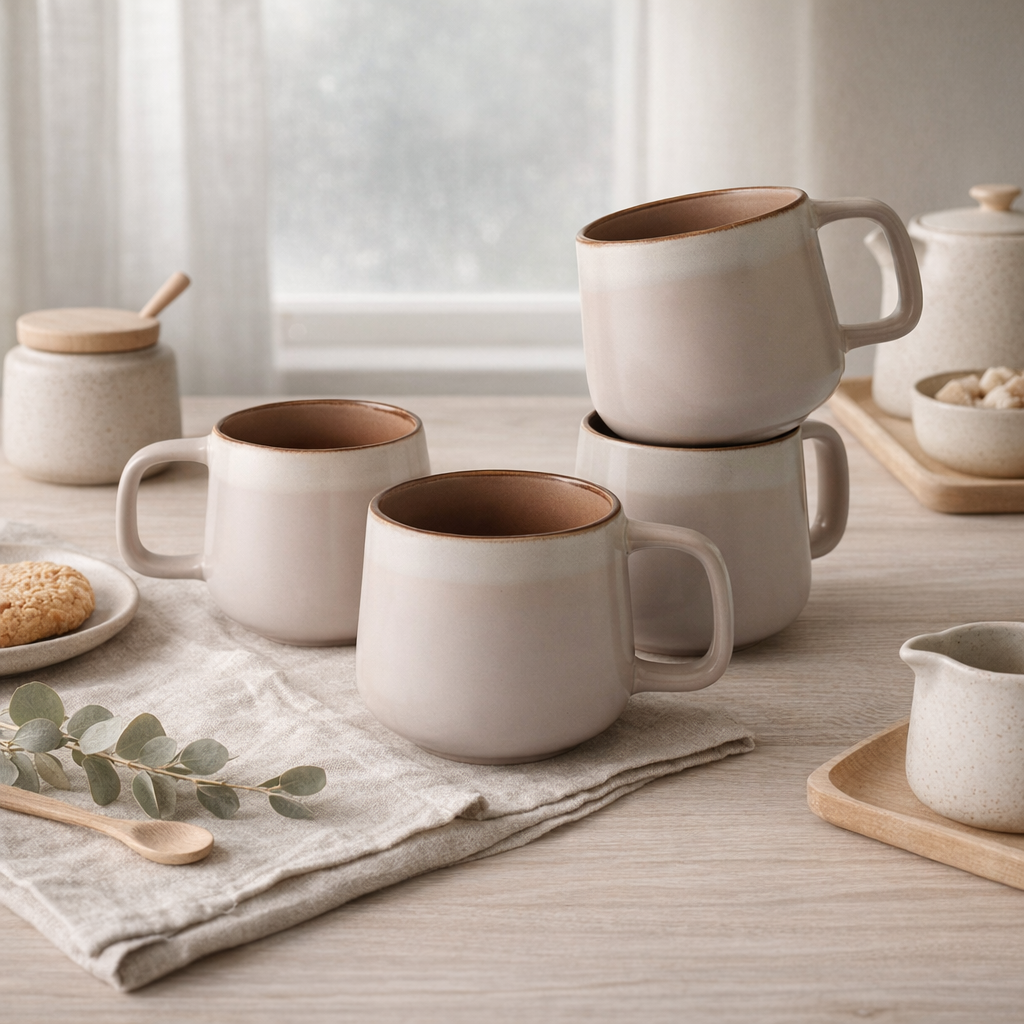Ava Nord Rose Sand ceramic coffee mug lifestyle scene